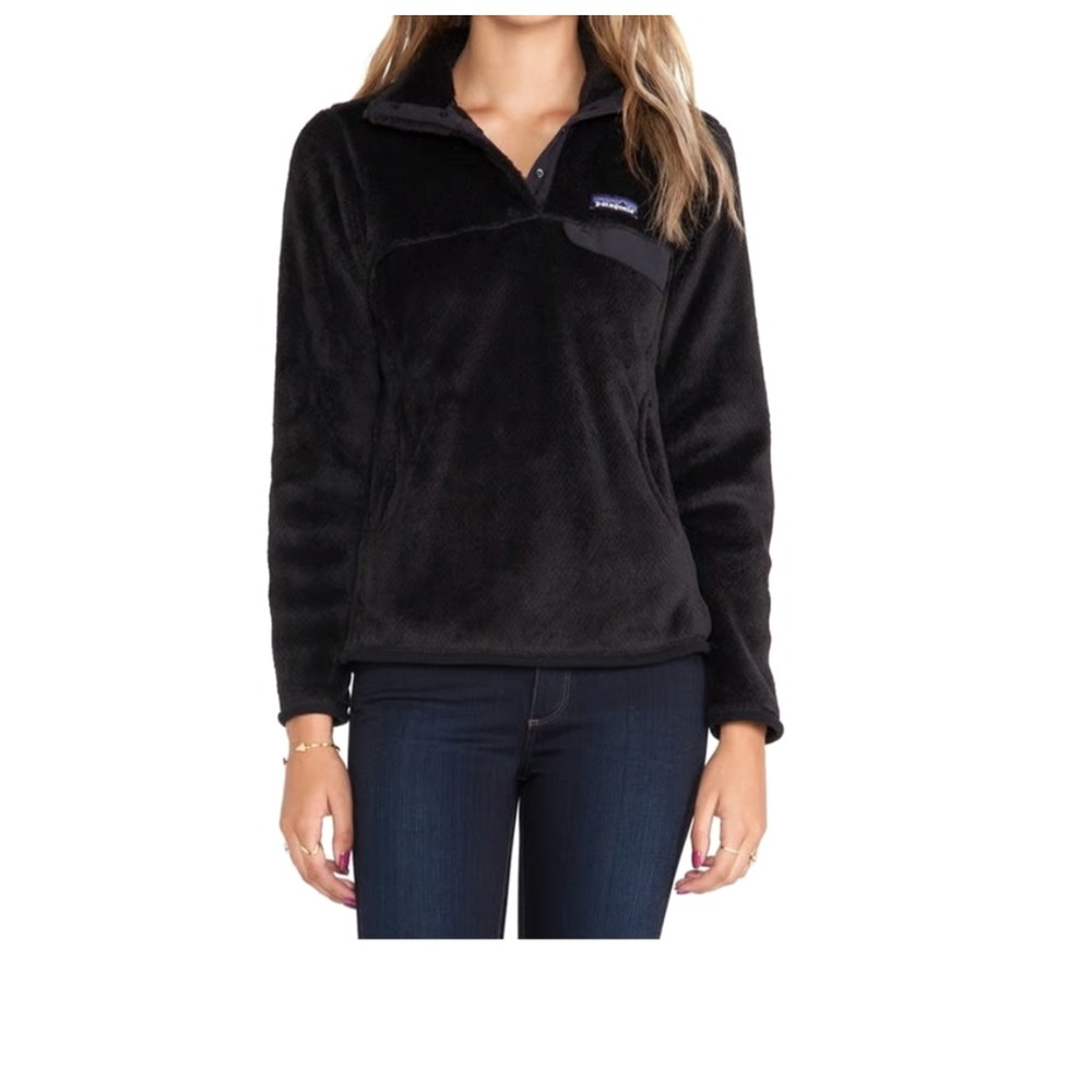 PATAGONIA Black RE-TOOL SNAP-T Fleece POLARTEC THERMAL PRO Pullover JACKET/TOP L